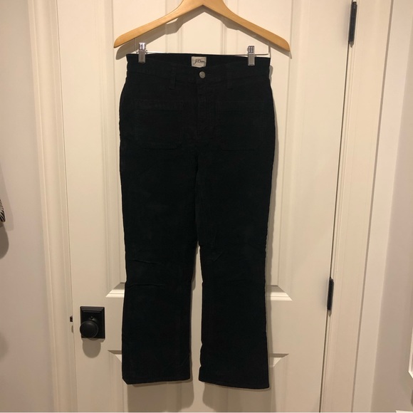 J Crew Black Billie Demi Boot Crop Corduroy Jeans - Picture 2 of 6